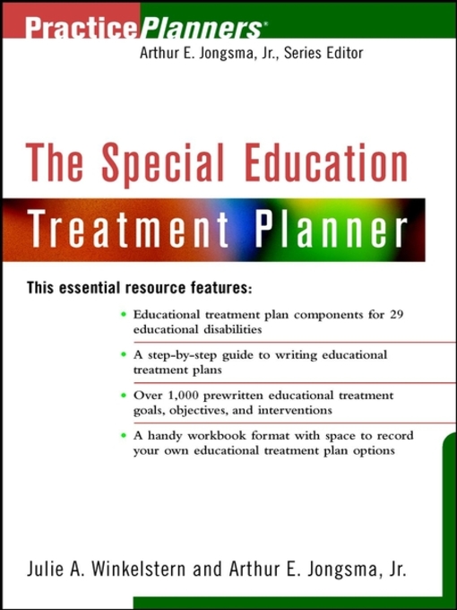 Title details for The Special Education Treatment Planner by Julie A. Winkelstern - Wait list